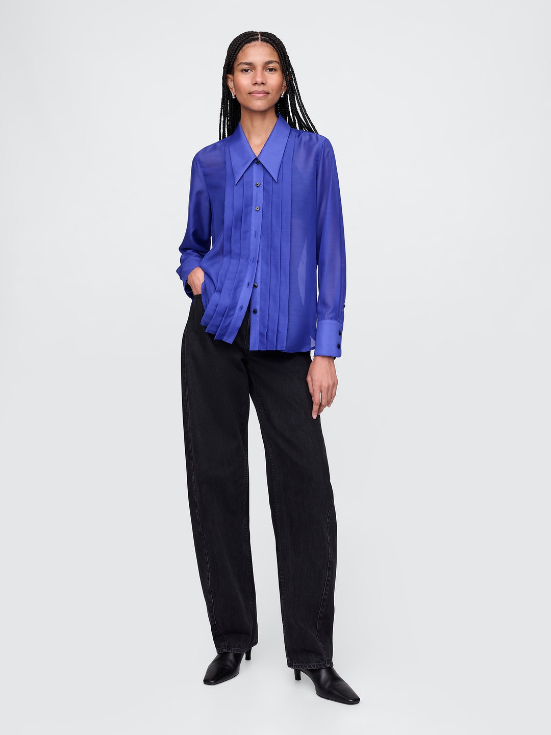 Gap Sheer Classic Tuxedo Shirt
