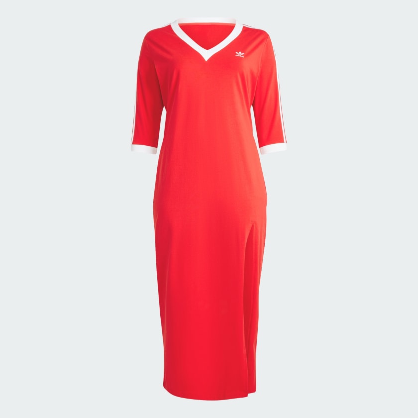 Adidas Adicolor Classics 3-Stripes V-Neck Maxi Dress (Plus Size)