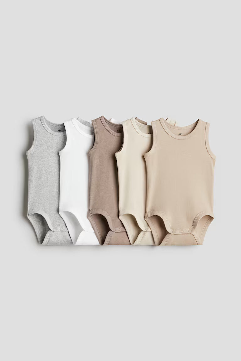 H&M 5-PACK COTTON BODYSUITS