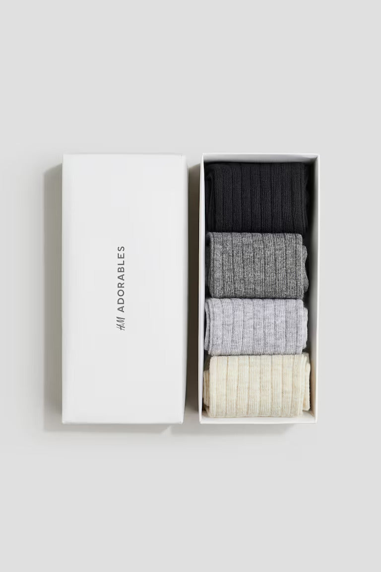 H&M 4-PACK RIB-KNIT SOCKS