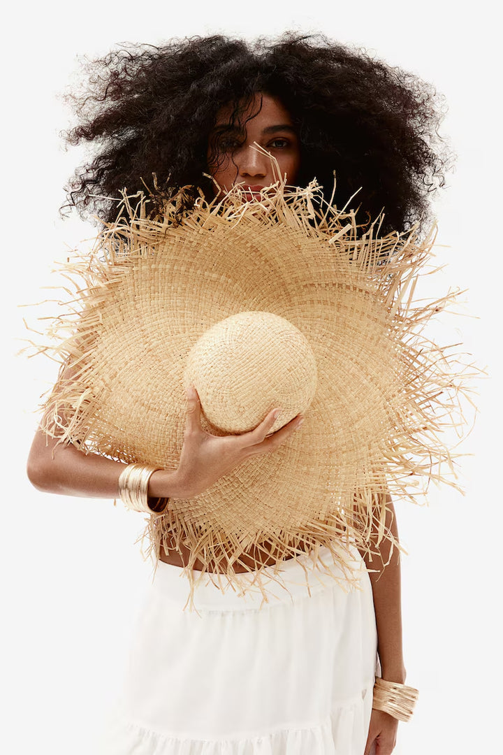 H&M FRAYED STRAW HAT