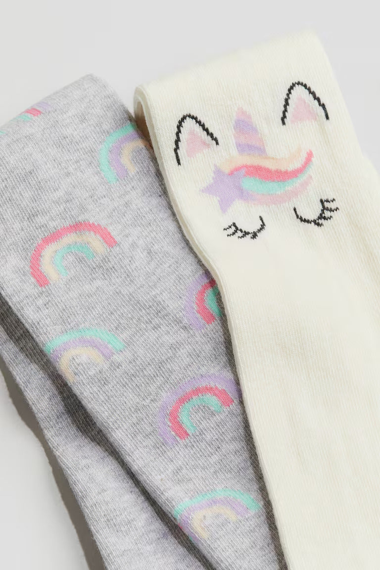 H&M 2-PACK FINE-KNIT TIGHTS