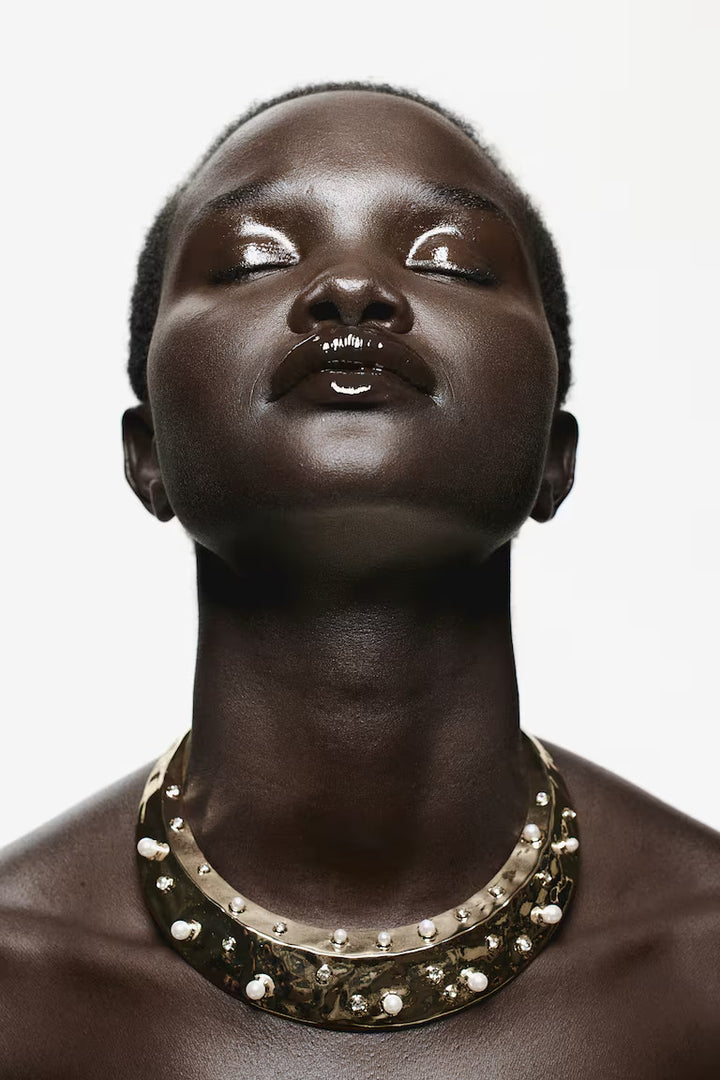 H&M RIGID RHINESTONE-EMBELLISHED NECKLACE