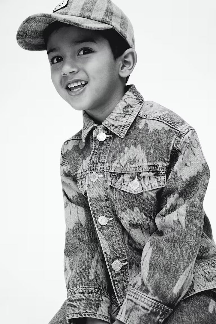 H&M PRINTED DENIM JACKET