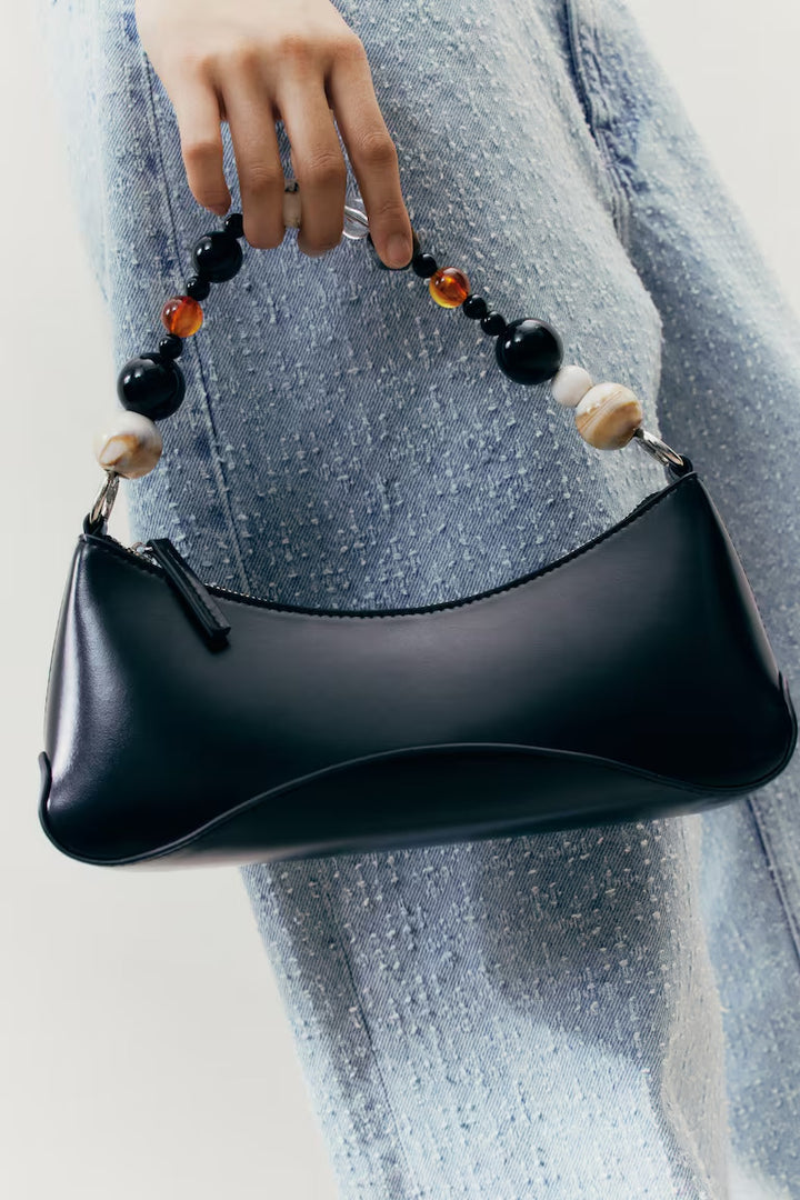 H&M BEADED-STRAP SHOULDER BAG