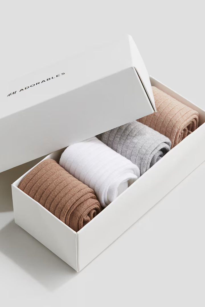 H&M 4-PACK RIB-KNIT SOCKS