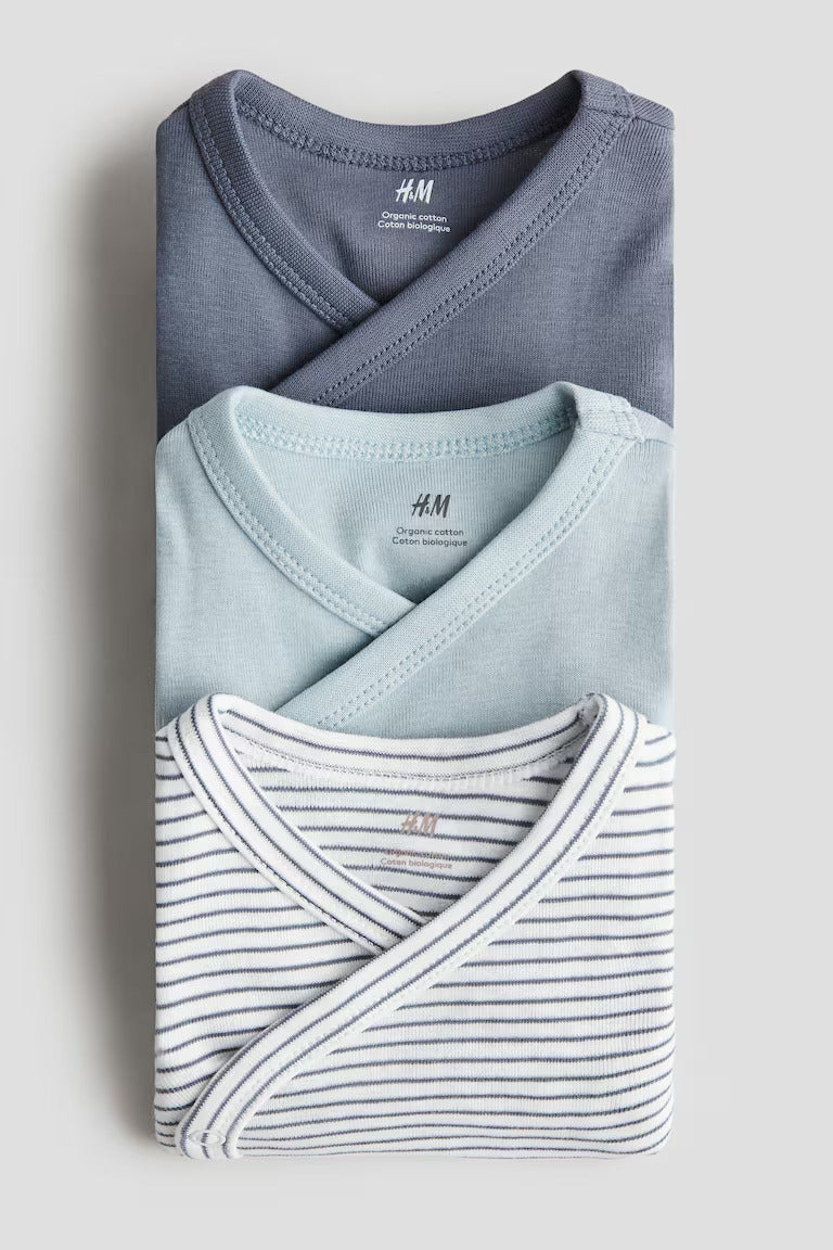 H&M 3-PACK WRAPOVER BODYSUITS