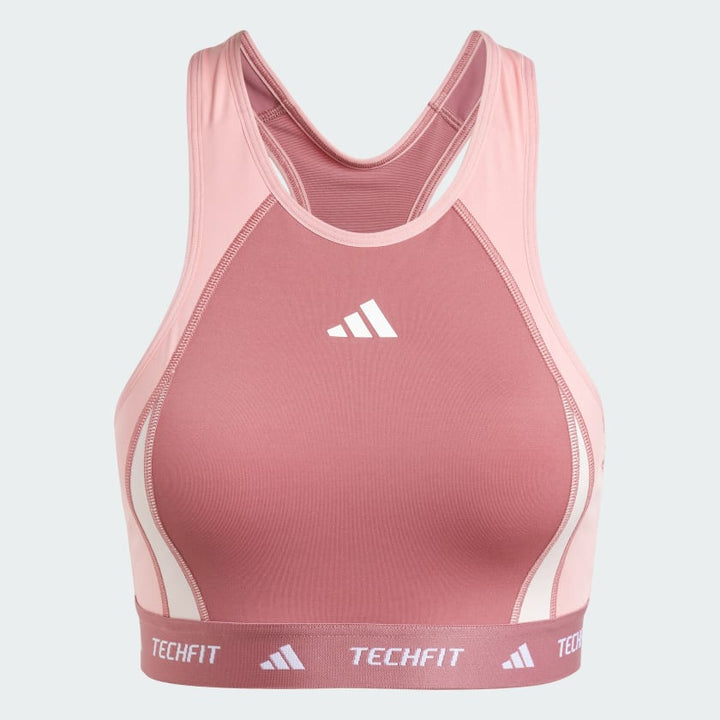 Adidas Techfit Medium-Support High-Neck Colorblock Bra