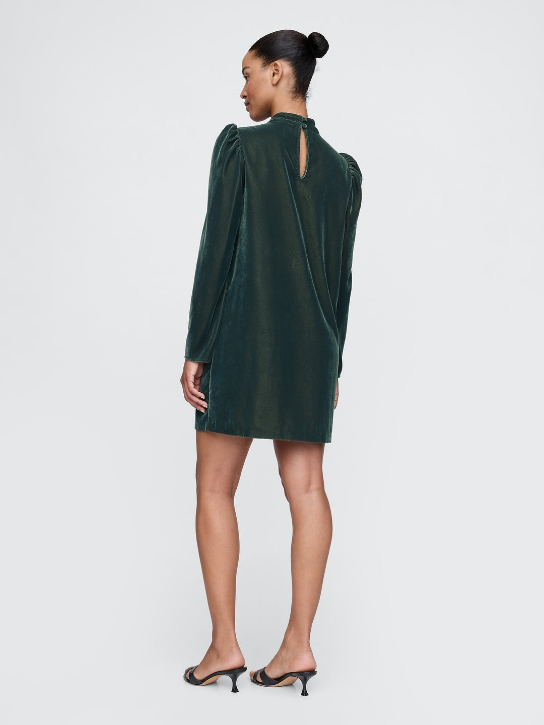 Gap Recycled Velvet Puff-Sleeve Mini Dress