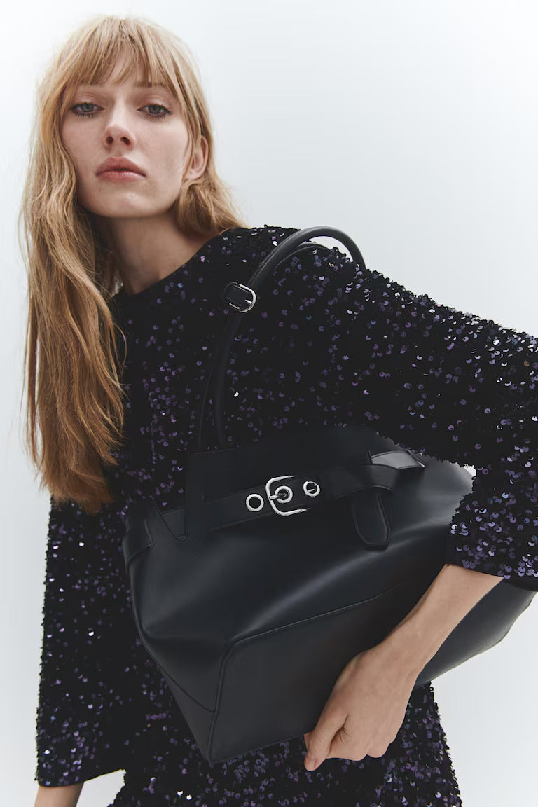 H&M STRAP-DETAIL TOTE BAG
