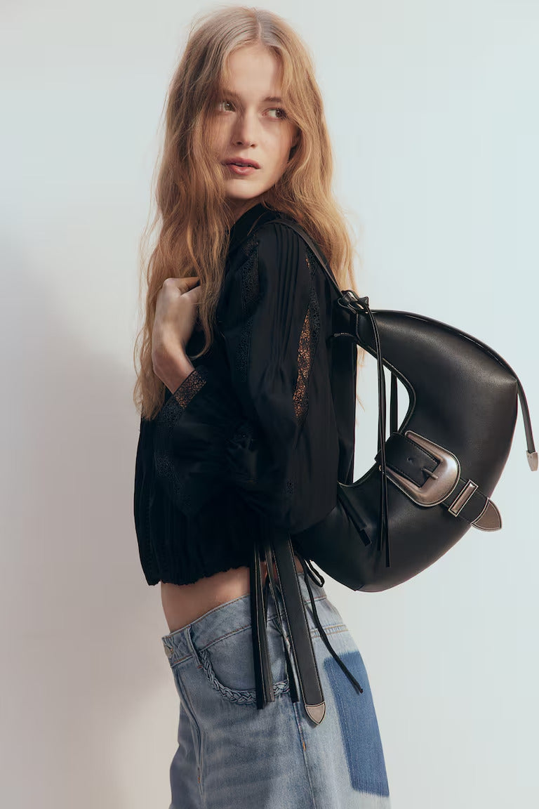 H&M FRINGED SHOULDER BAG