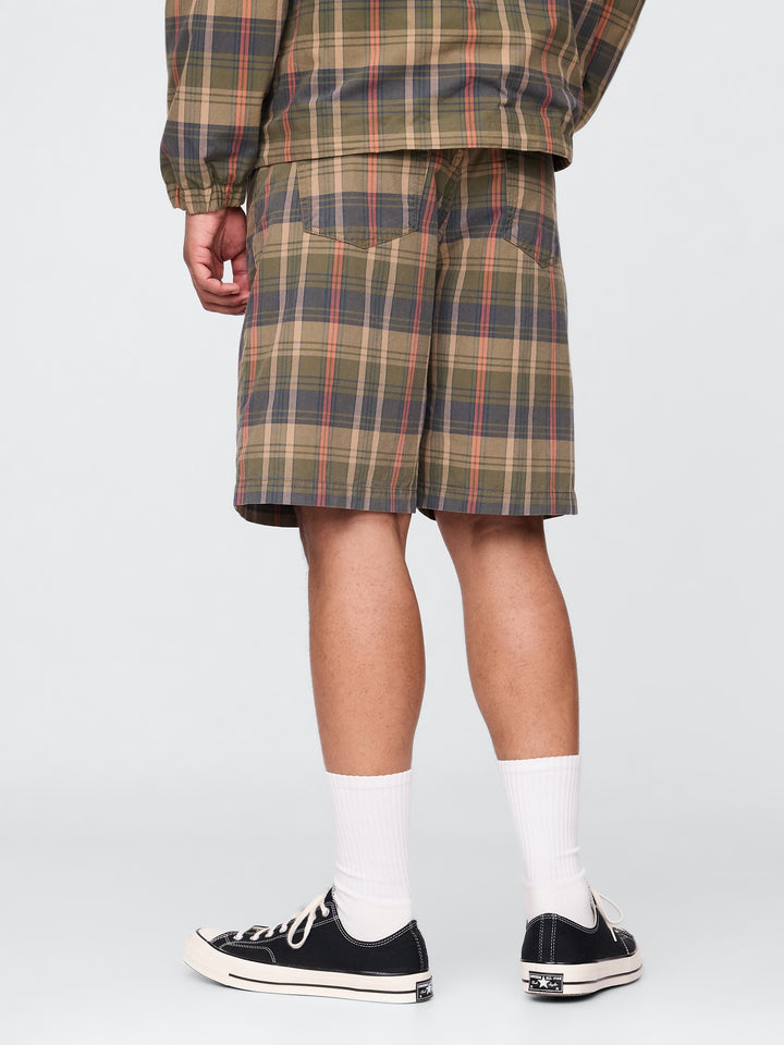 Gap Relaxed Plaid Canvas Shorts