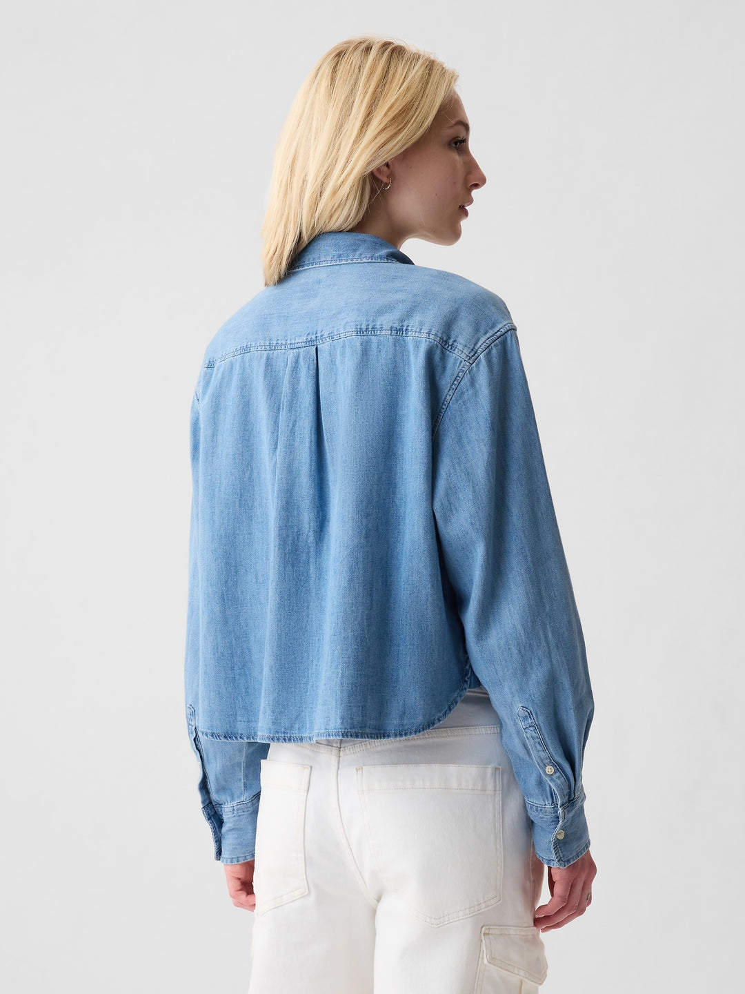 Gap Cropped Denim Shirt