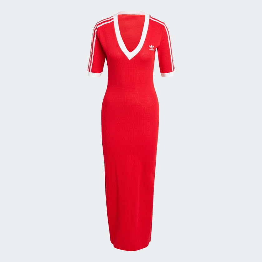 Adidas Adicolor 3-Stripes Knit V-Neck Dress