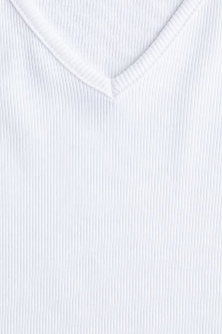 H&M RIBBED COTTON JERSEY TOP