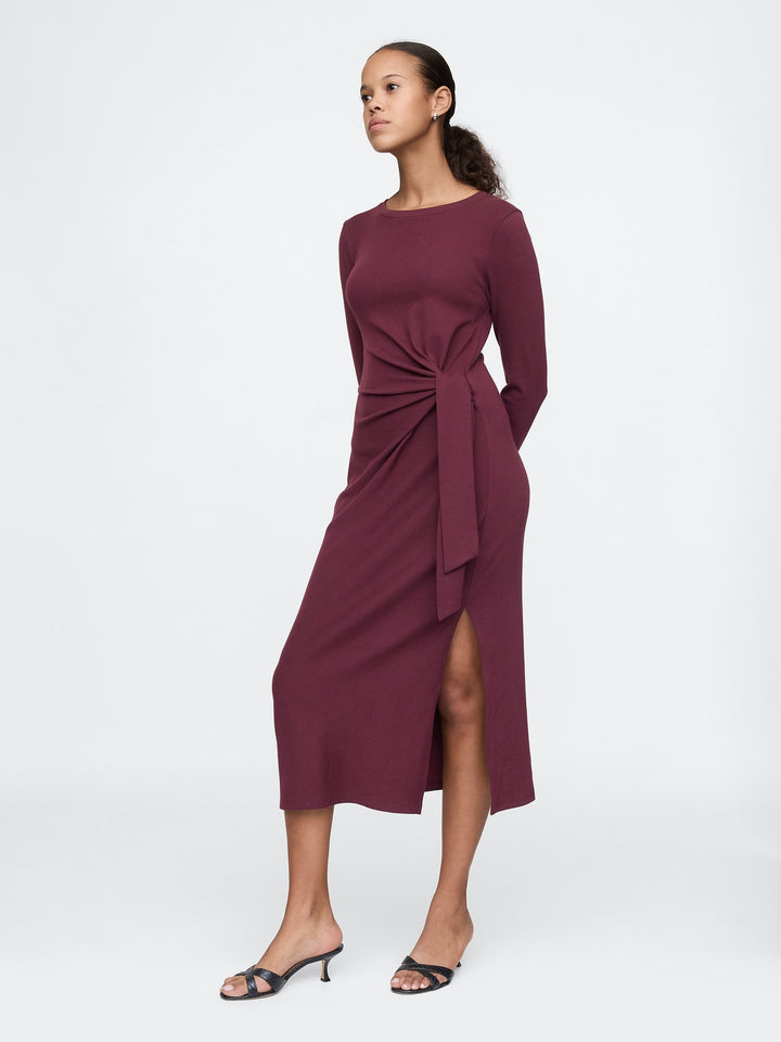 Gap Modern Rib Tie-Knot Midi Dress