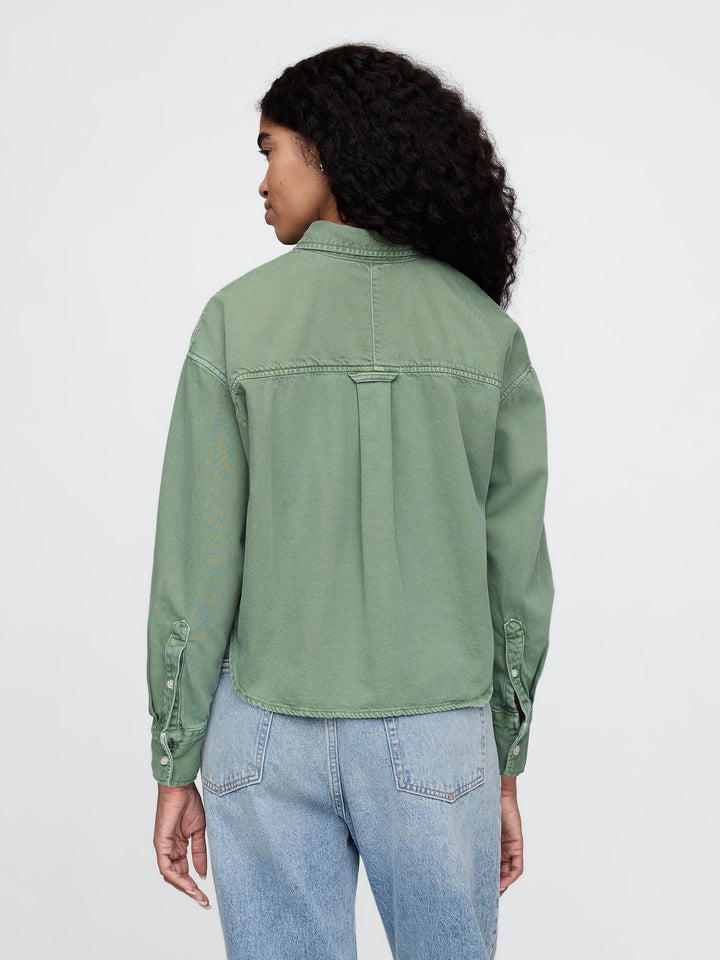 Gap UltraSoft Denim Cropped Big Shirt