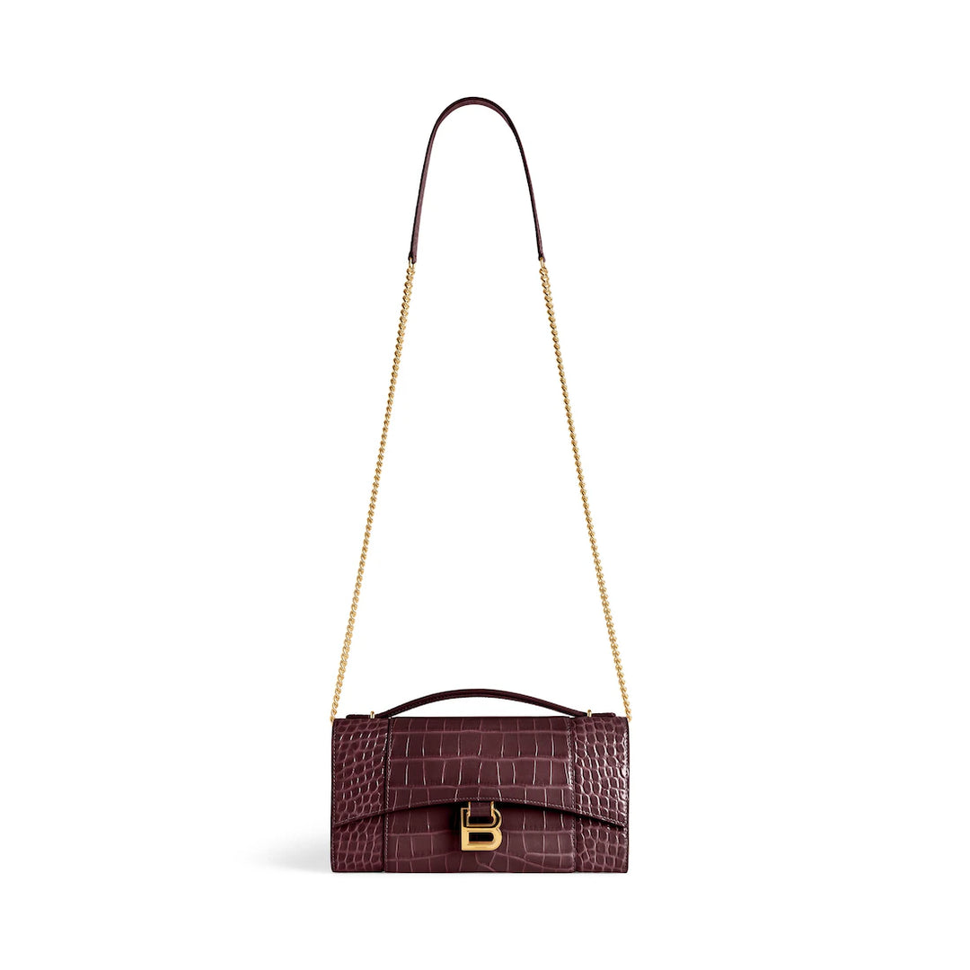 BALENCIAGA WOMEN'S HOURGLASS POCHETTE WITH CHAIN