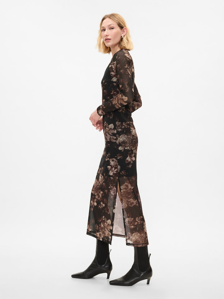 Gap Mesh Midi Dress