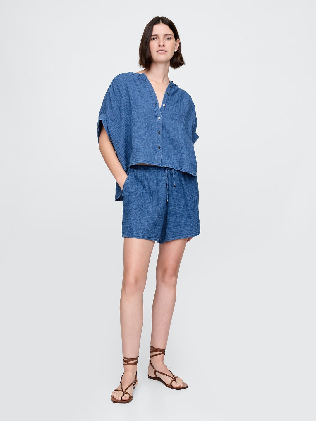 Gap Crinkle Gauze Denim Shirt