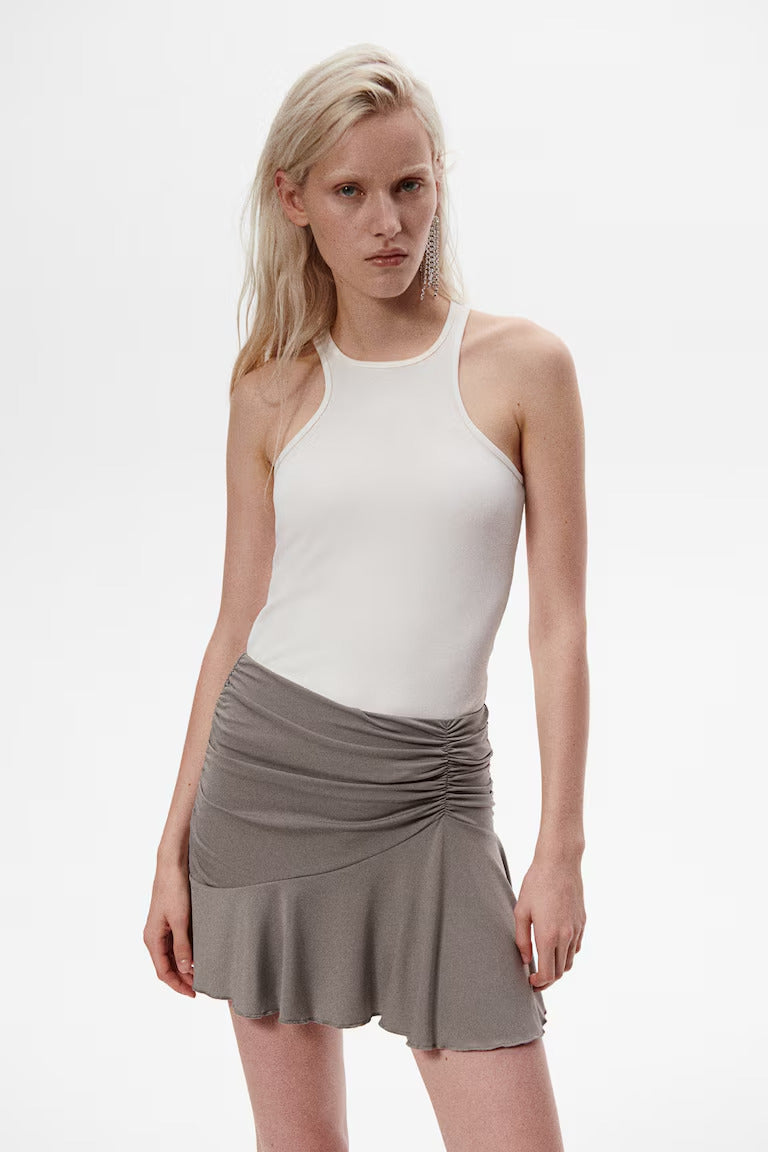 H&M GATHERED MINI SKIRT