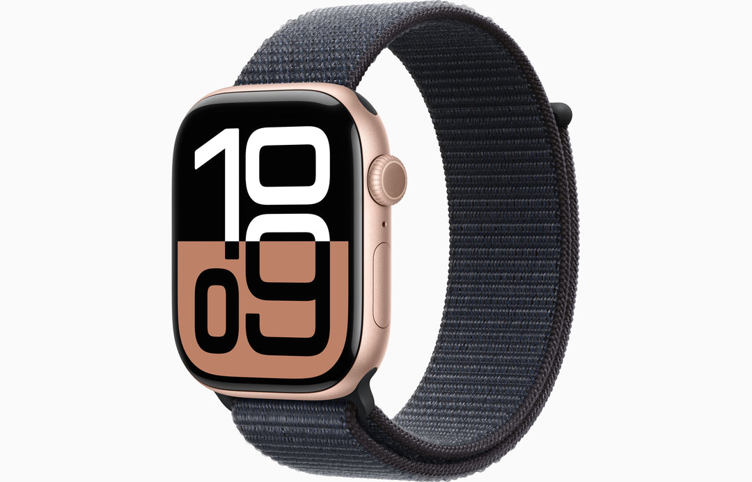 Apple Watch Series 10 GPS, 46mm Silver Aluminum Case with Ink Sport Loop