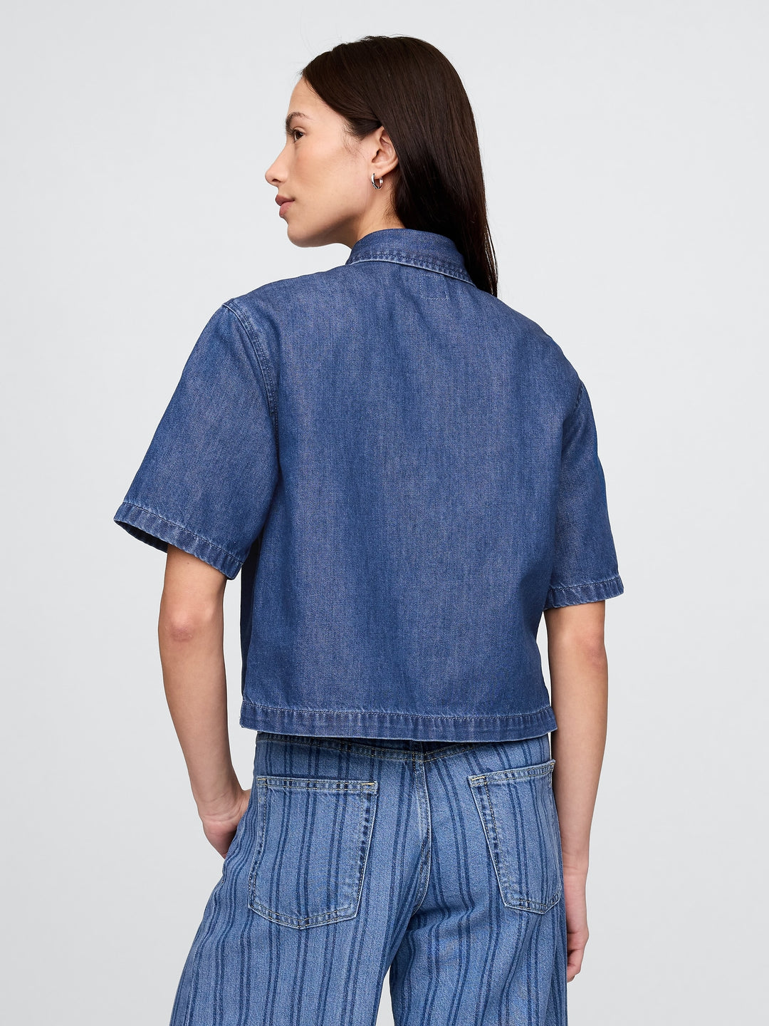 Gap UltraSoft Cropped Denim Shirt