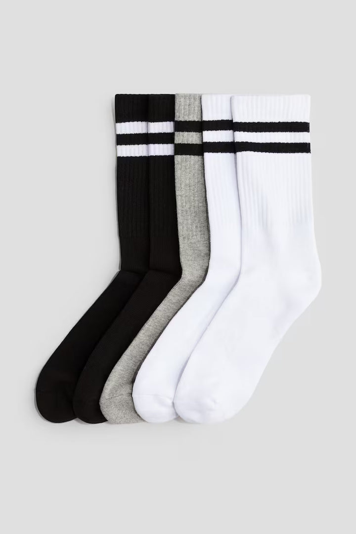 H&M 5-PACK RIBBED SOCKS