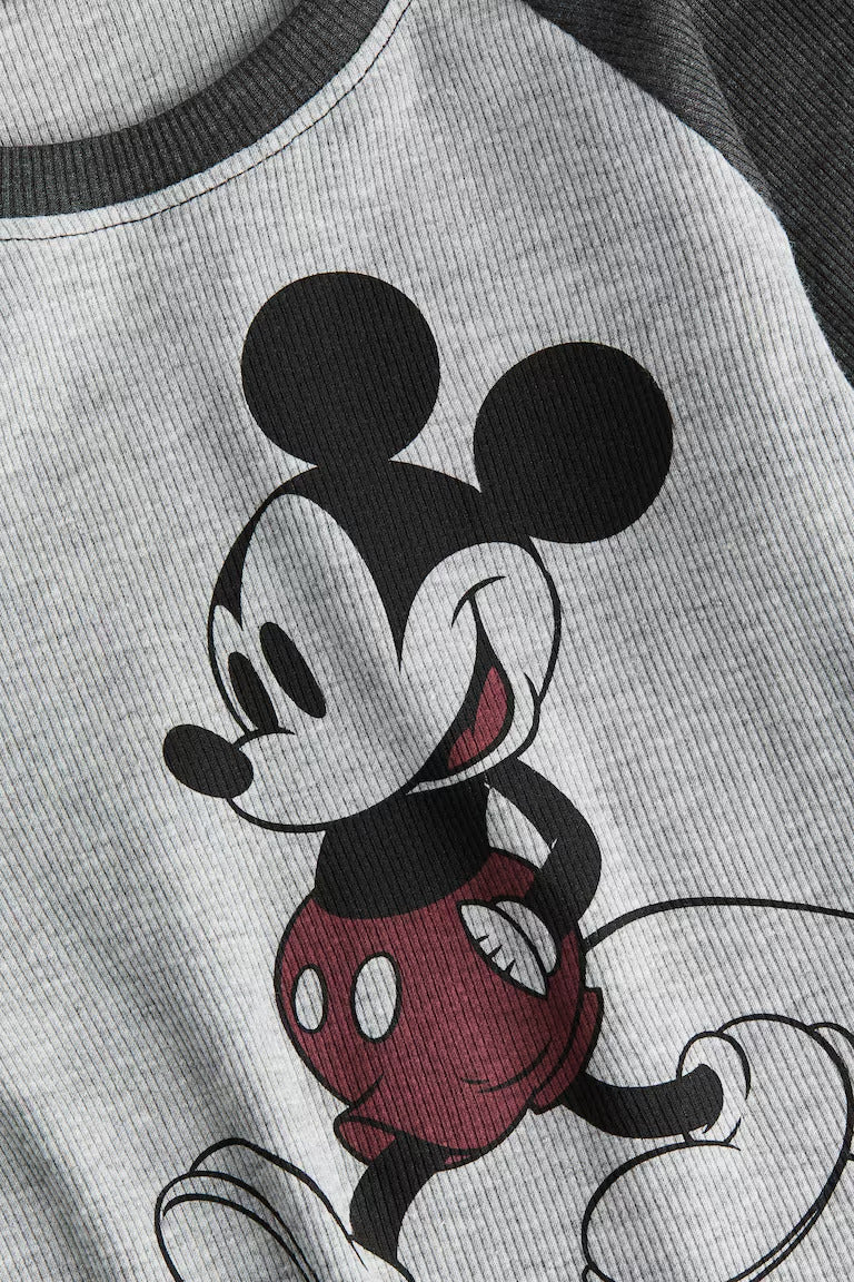 H&M PRINTED JERSEY TOP