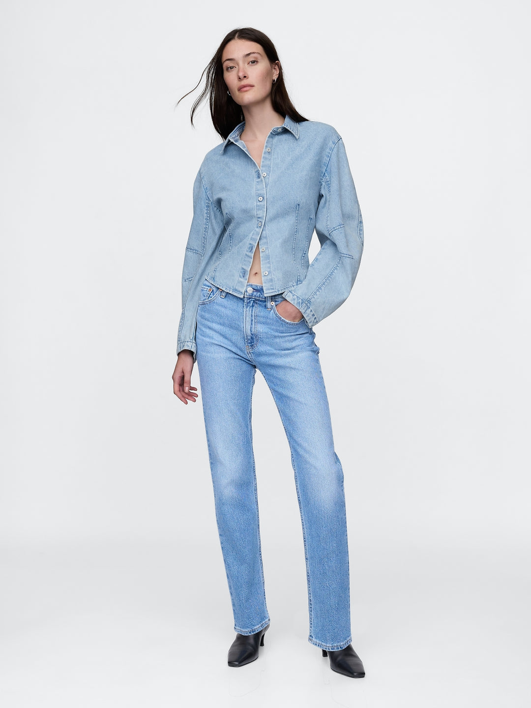 Gap Barrel-Sleeve Denim Shirt