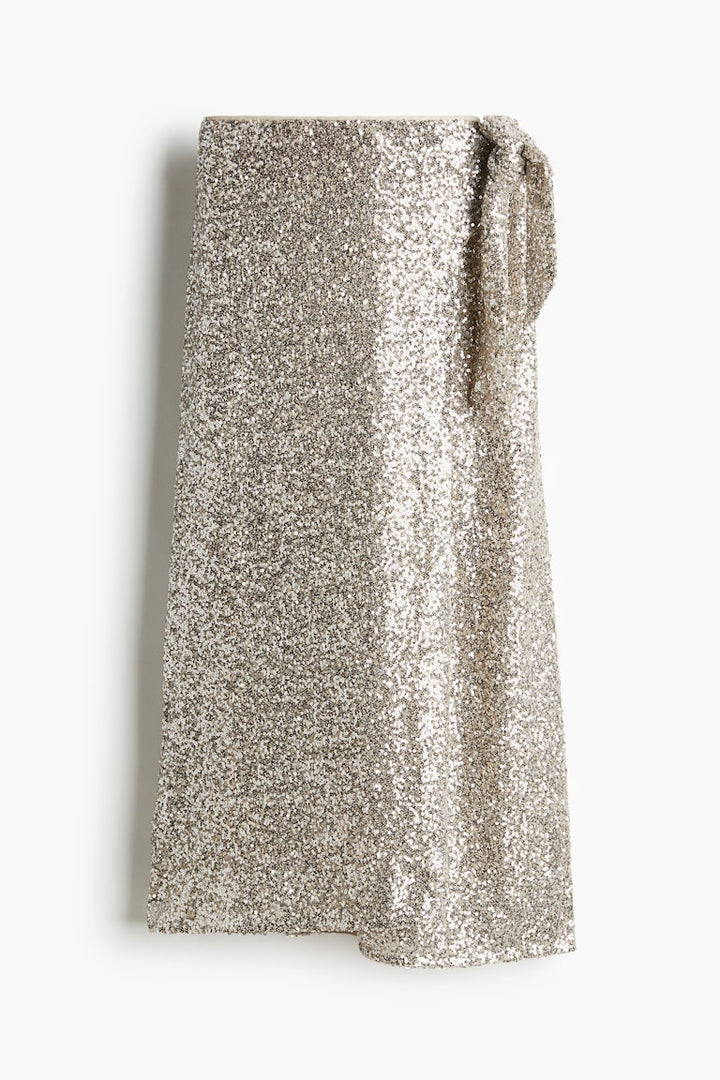 H&M Sequined Wrap Skirt