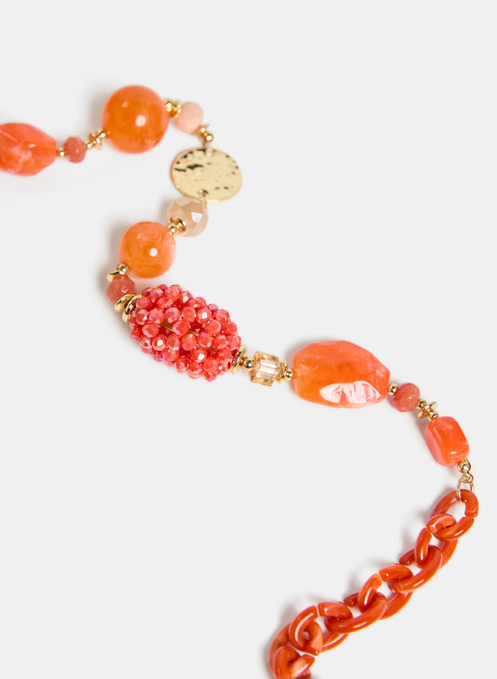 Laura  Beaded Resin Necklace
