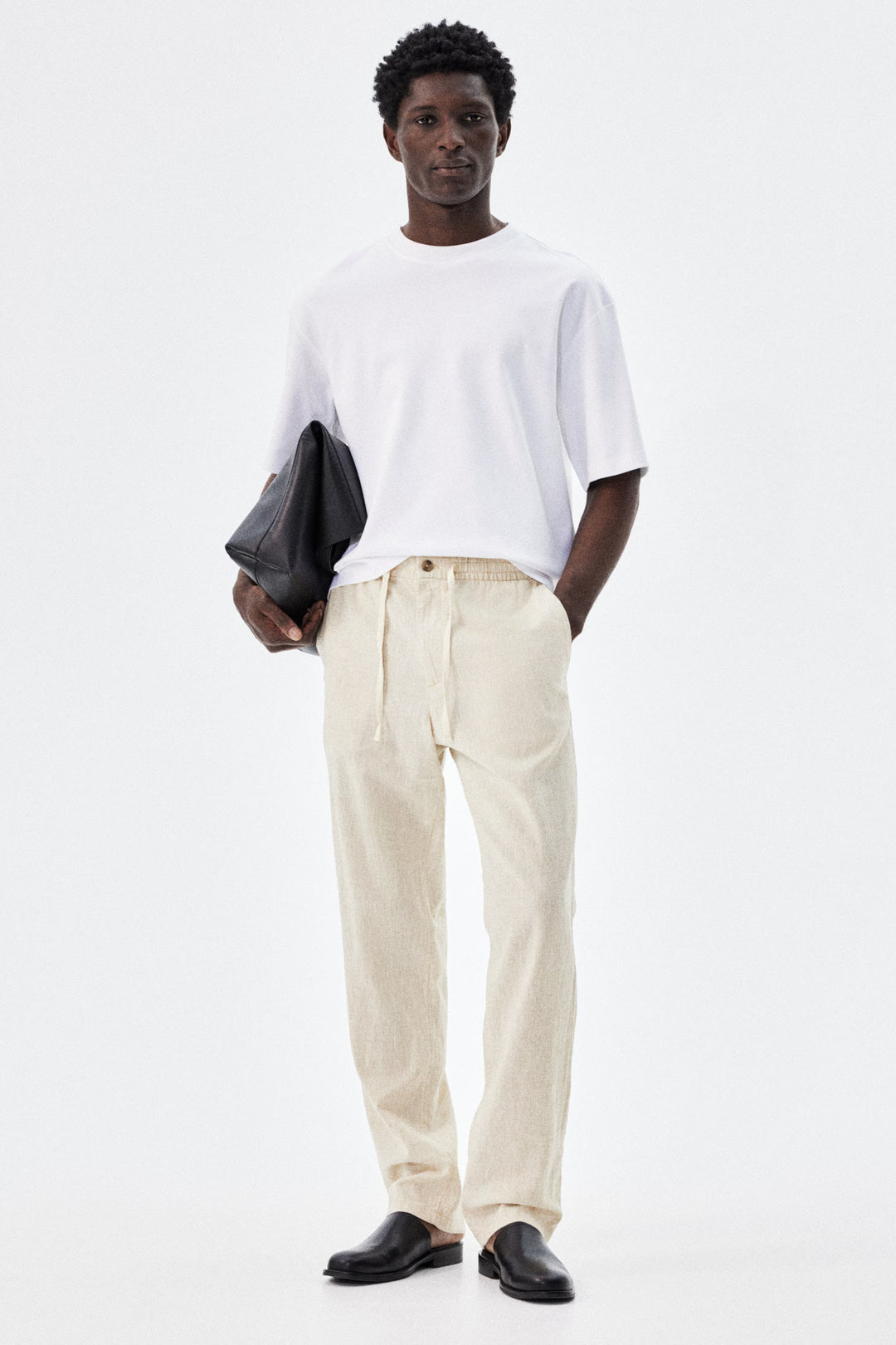 H&M Regular-Fit Linen-Blend Pants