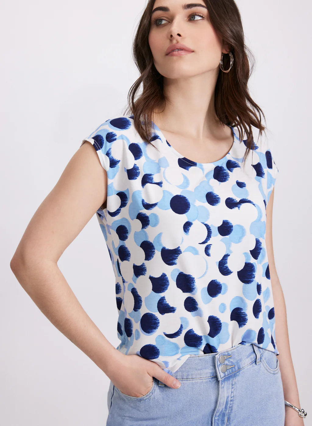 LAURA Abstract Dot Print Top