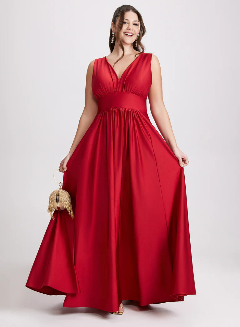 LAURA Plunging Neckline Maxi Dress
