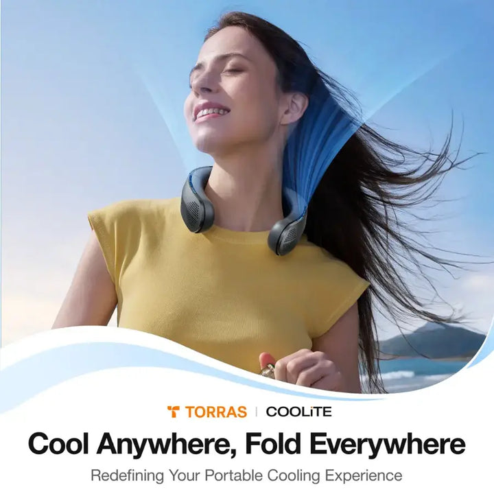 TORRAS - COOLiTE Portable Foldable Neck Fan - Space Black