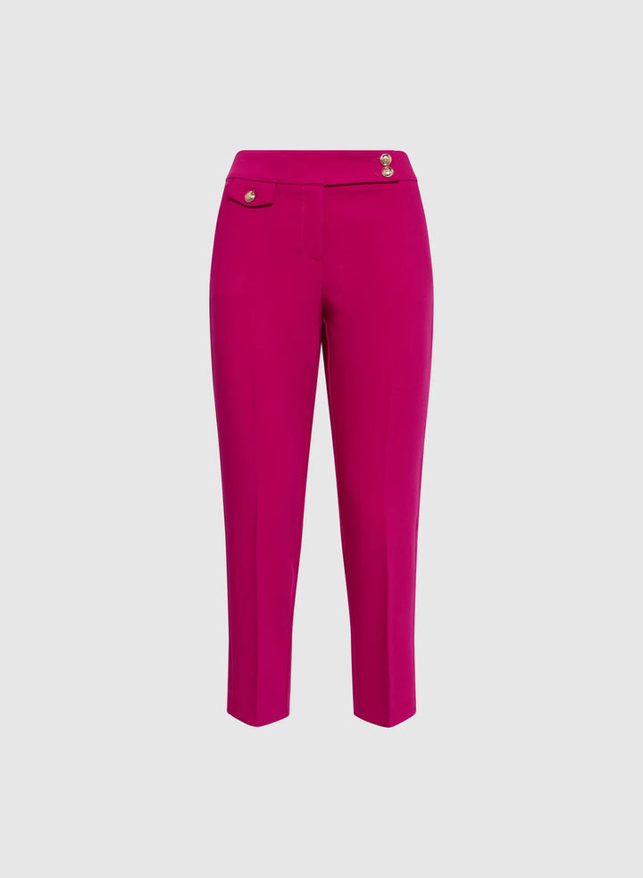 LAURA Emma Embossed Button Slim-Leg Pants