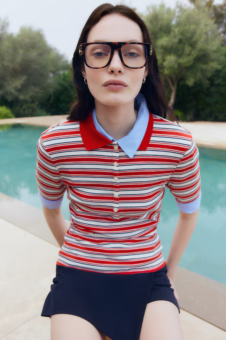 H&M Ribbed Polo Shirt
