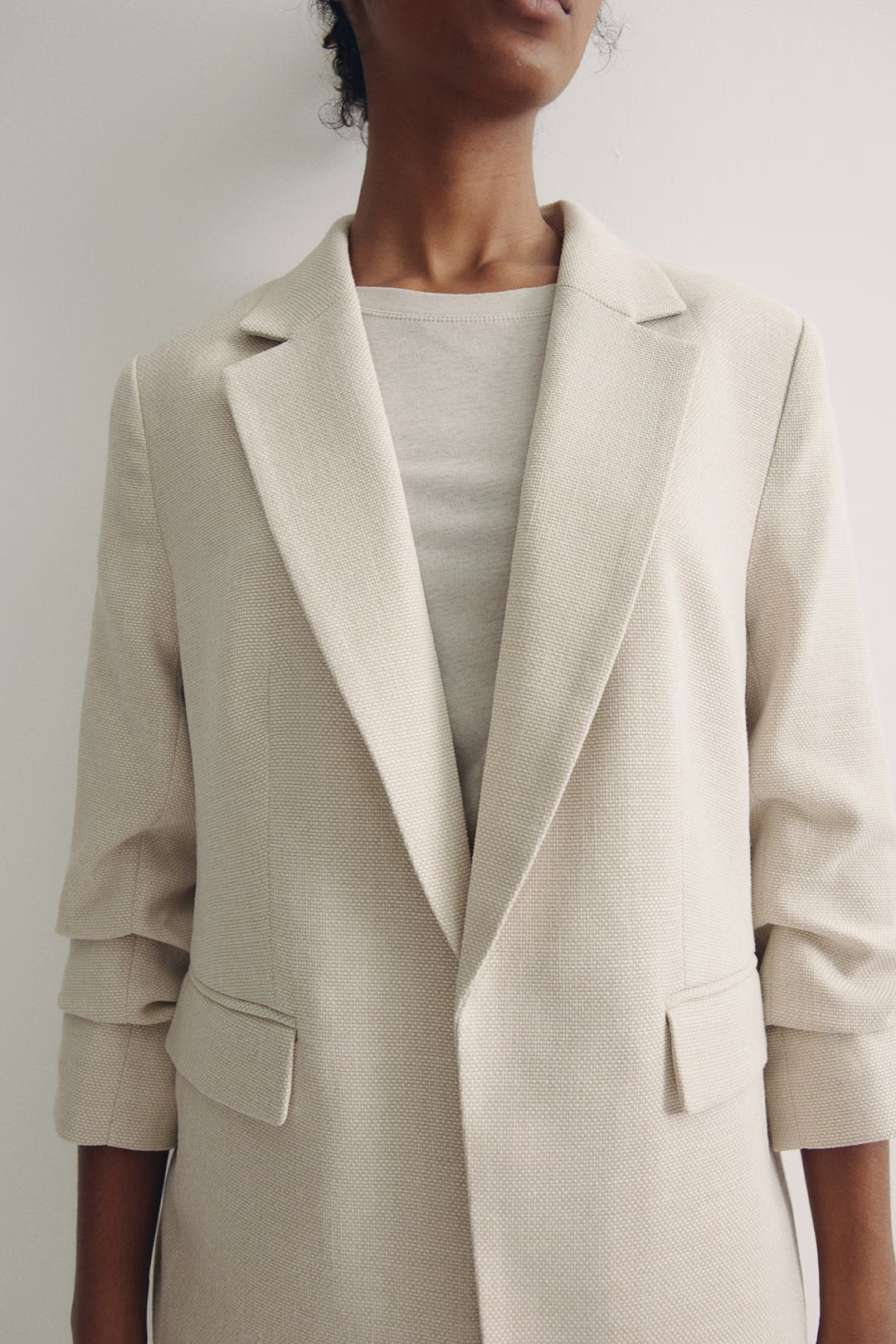 H&M Gathered-sleeve Jacket