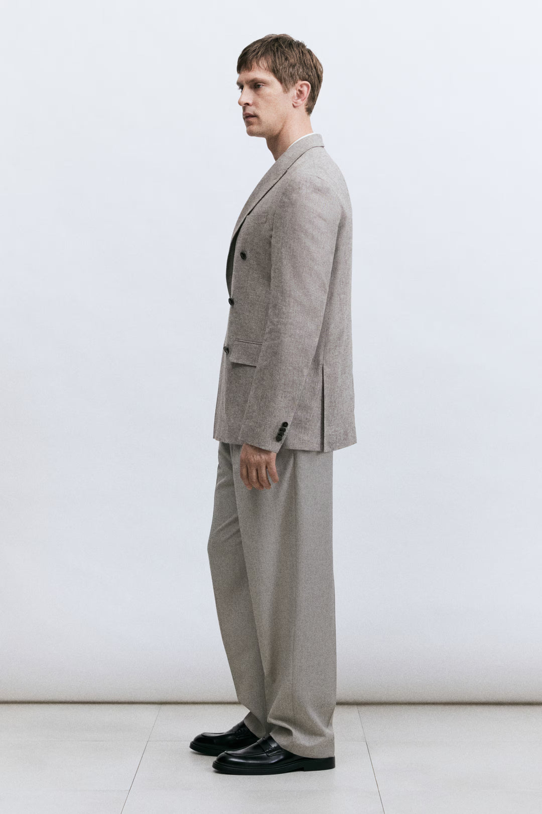 H&M Relaxed-Fit Double-Breasted Linen-Blend Jacket