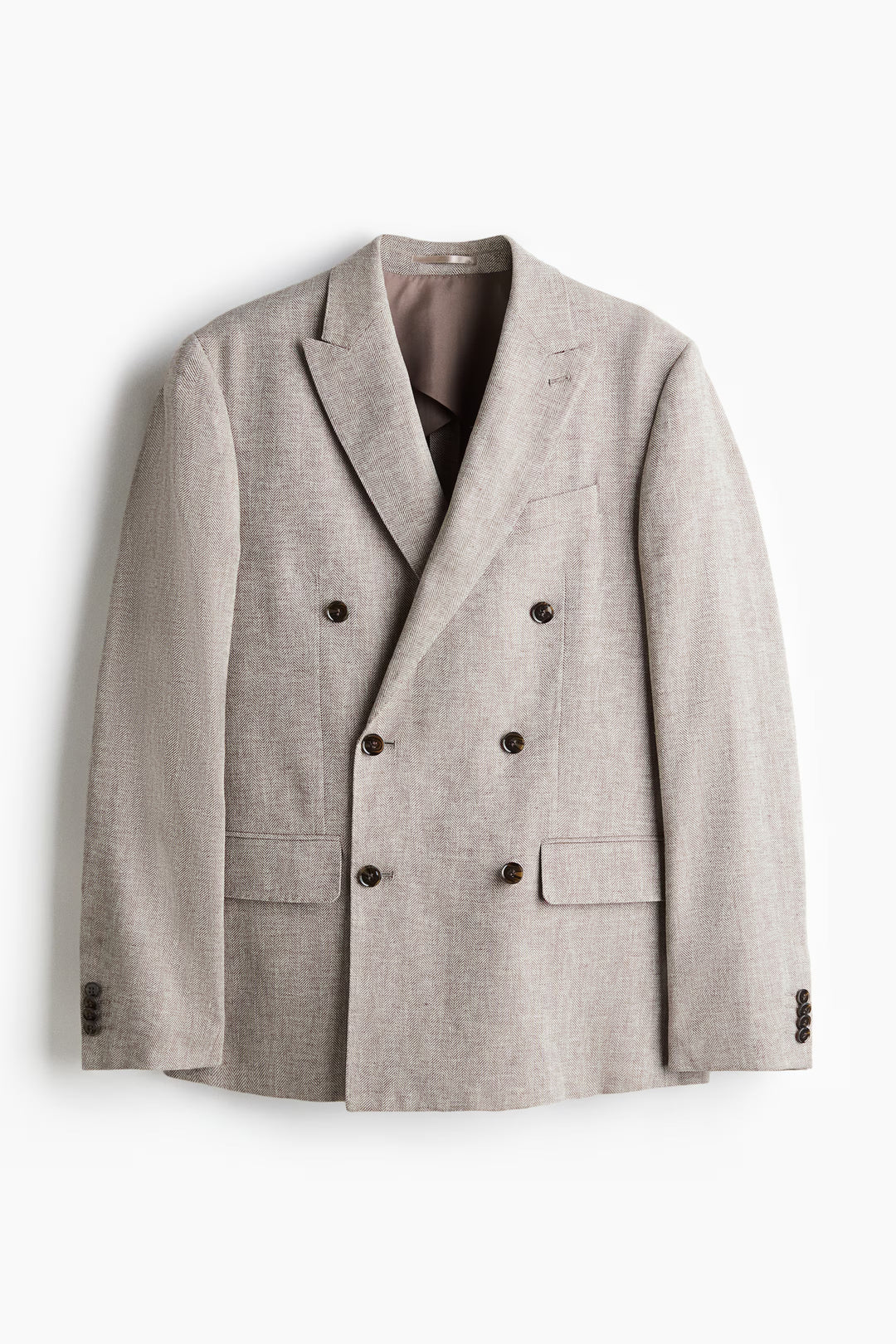 H&M Relaxed-Fit Double-Breasted Linen-Blend Jacket