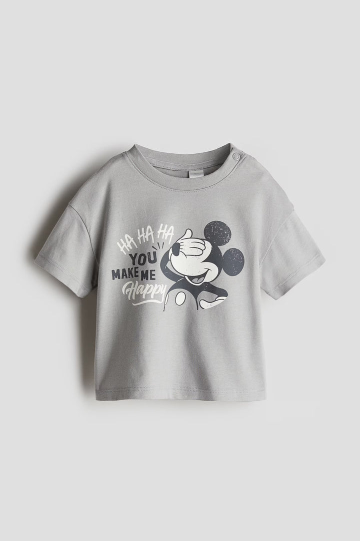 H&M Cotton T-Shirt with Printed Motif