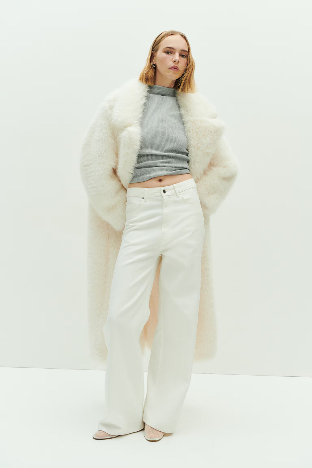 H&M Glittery Mock Turtleneck Sleeveless Top