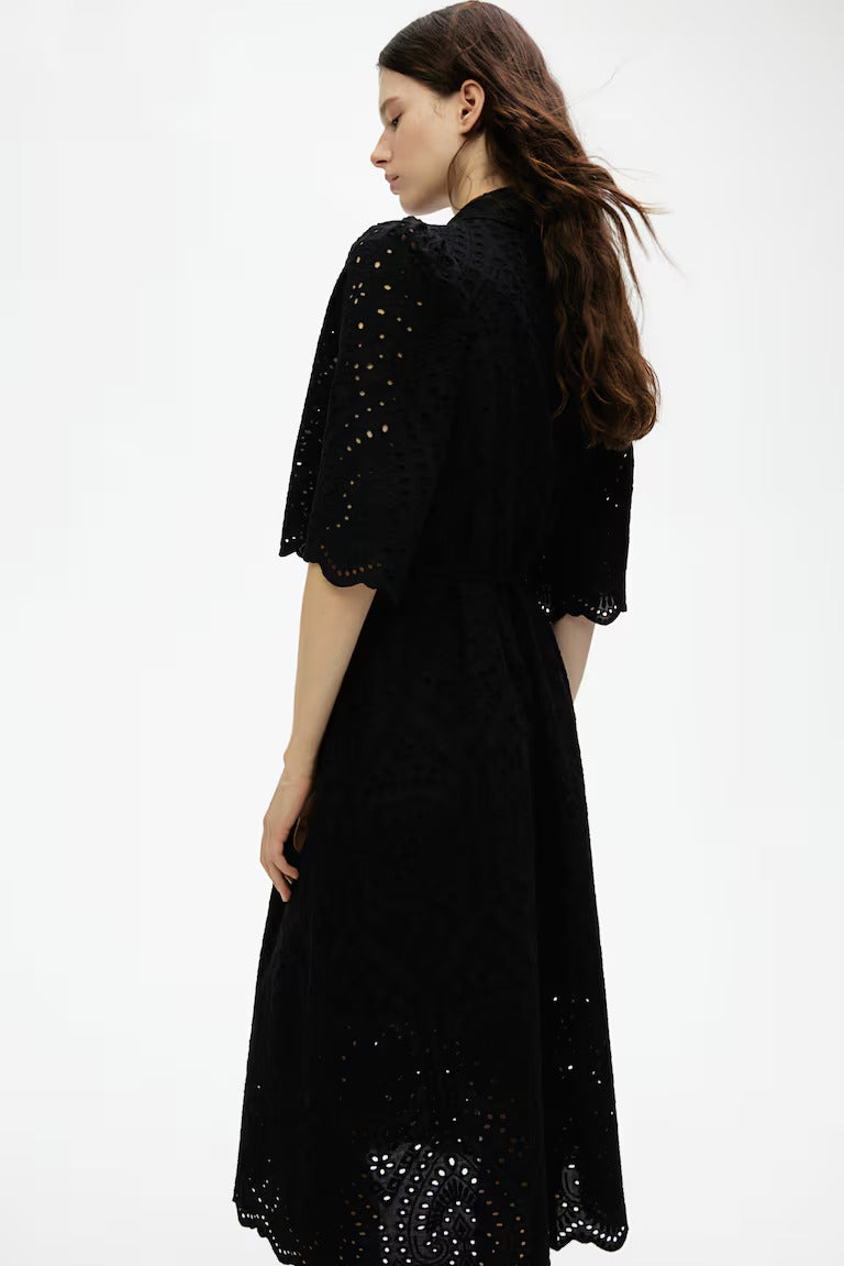 H&M Eyelet Embroidered Shirt Dress
