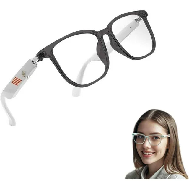 Euvelle Bluetooth Glasses, Ai Reading with Photochromic Lenses Open Ear, Smart Glasses for Women, for Indoor Outdoor