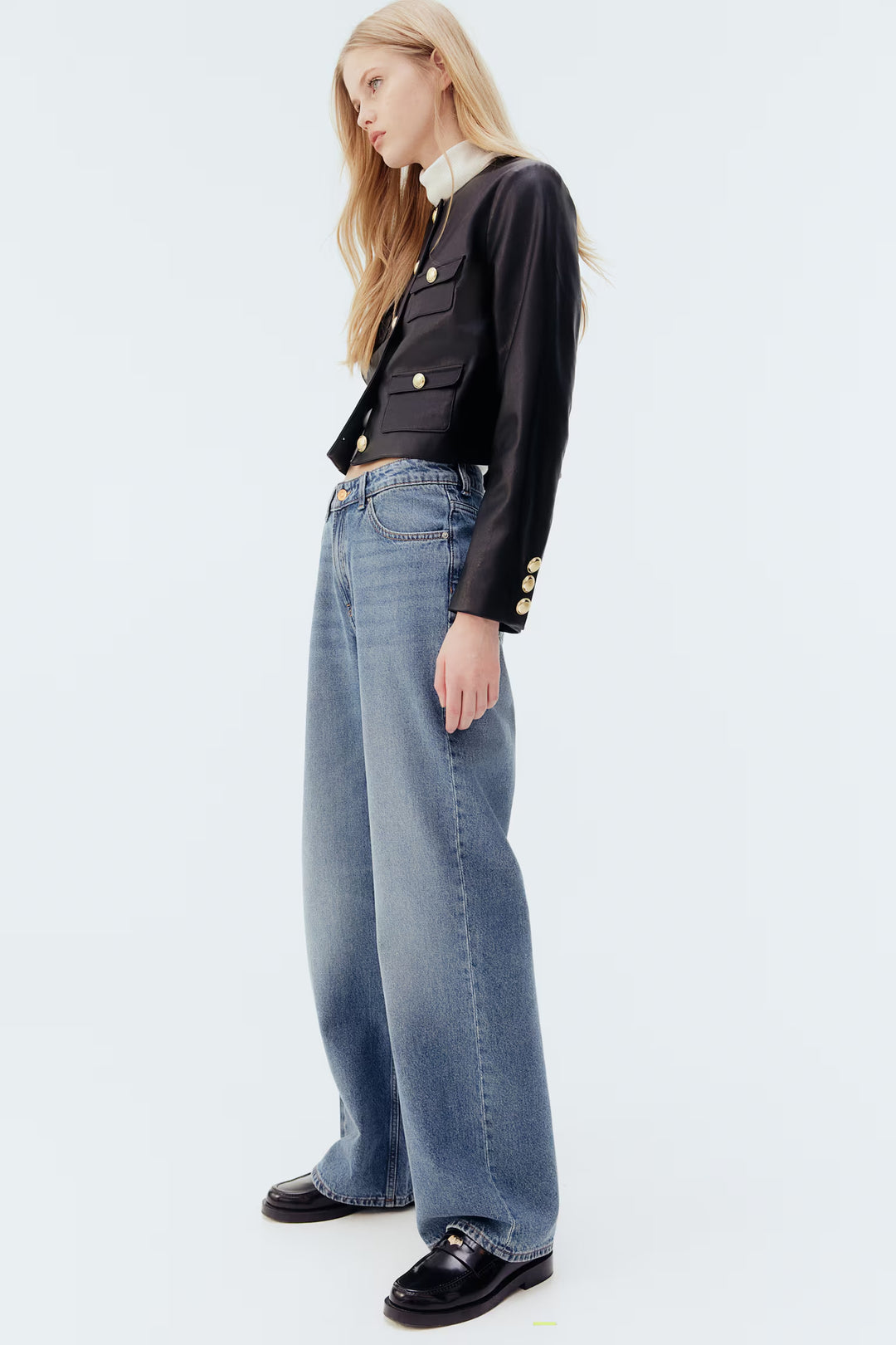 H&M Bleecker High Rise Wide Leg Jeans