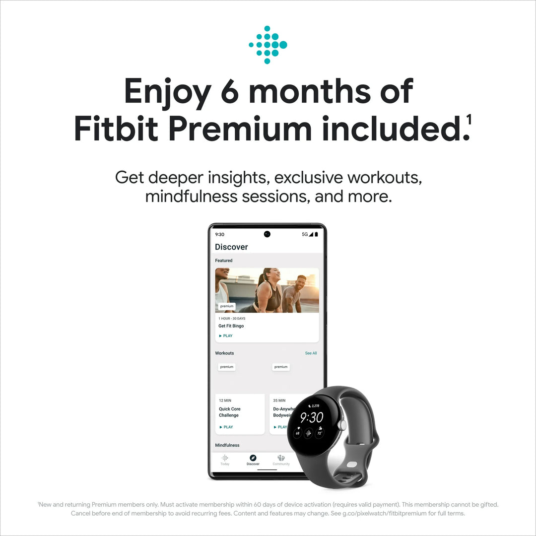 Google Pixel Watch 2 with the Best of Fitbit and Google - Heart Rate Tracking, Stress Management, Safety Features - Android Smartwatch - Matte Black Aluminum Case - Obsidian Active Band - Wi-Fi