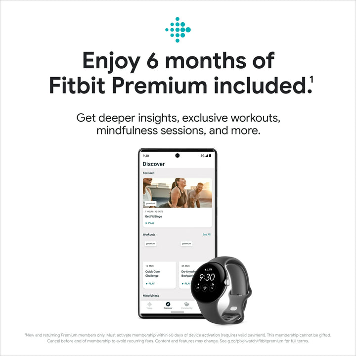 Google Pixel Watch 2 with the Best of Fitbit and Google - Heart Rate Tracking, Stress Management, Safety Features - Android Smartwatch - Matte Black Aluminum Case - Obsidian Active Band - Wi-Fi