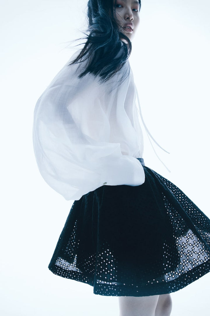 H&M Eyelet Embroidered Mini Skirt