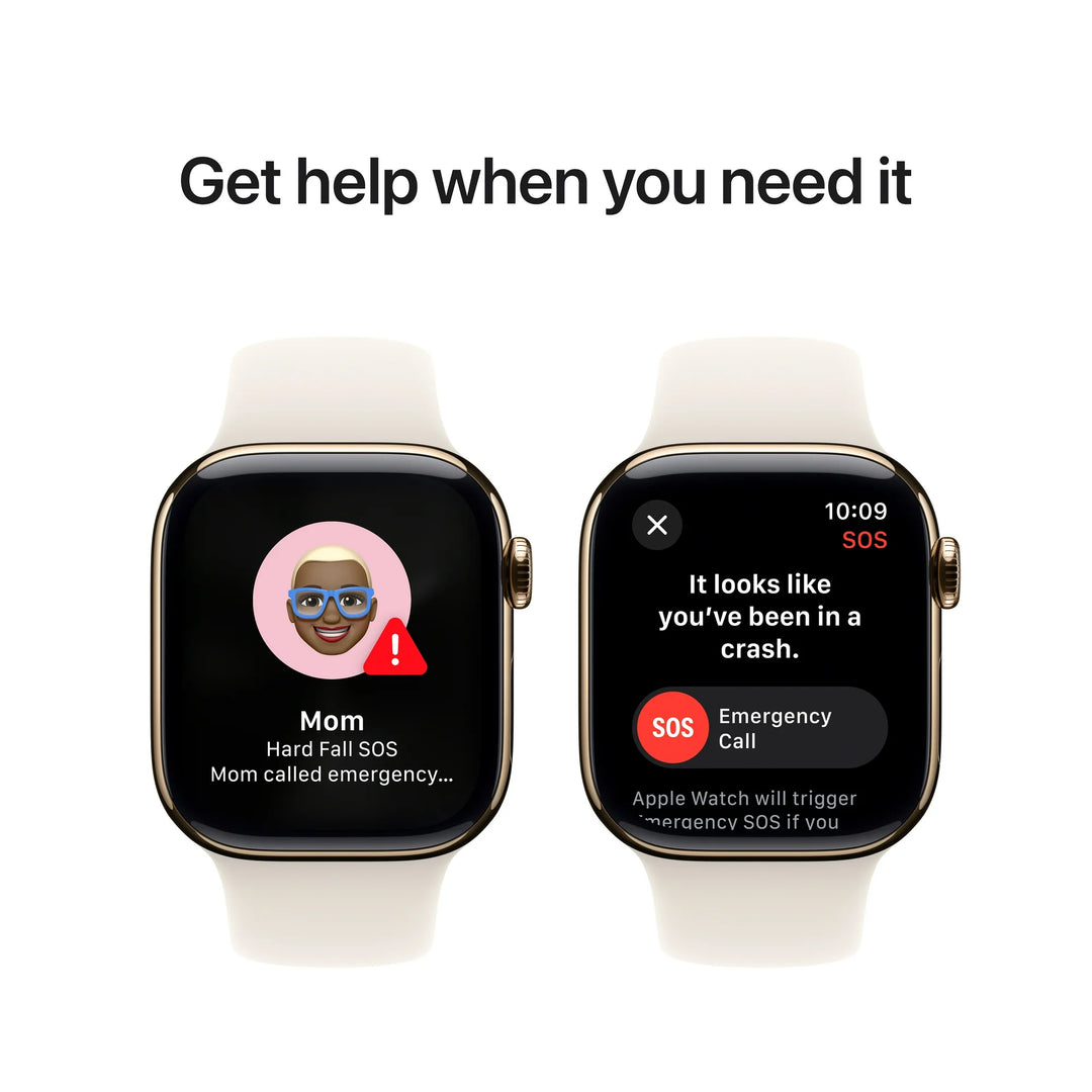 Apple Watch Series 10 GPS + Cellular 42mm Gold Titanium Case with Starlight Sport Band - M/L